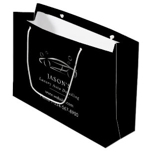 Black & Silver Luxury Auto Detailing Car Cleaning Large Gift Bag