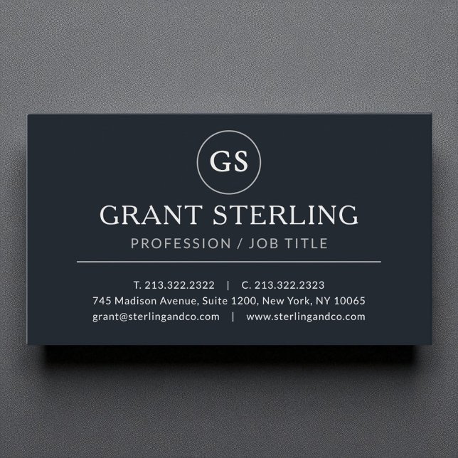 Black Silver Luxury Minimalist Professional  Business Card (Creator Uploaded)