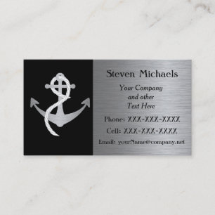 Black & Silver Marine or Nautical Business Card