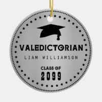 Black & Silver Masculine Valedictorian Graduation