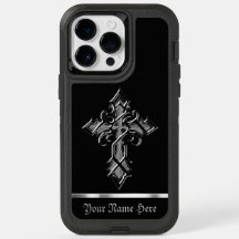 Black Silver Medieval Cross iPhone 14 Pro Max Coqu