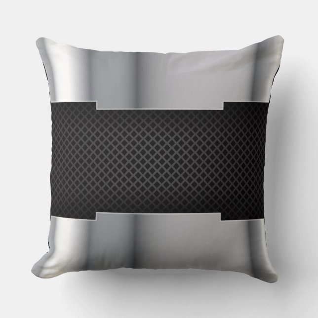 Black Silver Metal Pillow (Front)