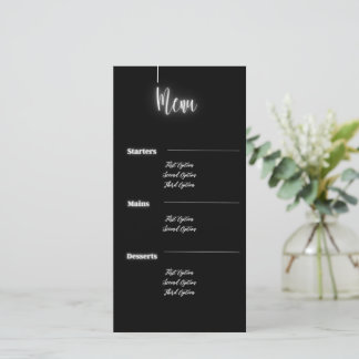 Black & Silver Modern | Menu Card