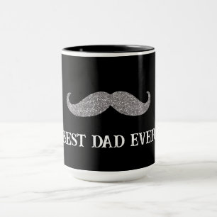 Black Silver Moustache Father's Day Mug