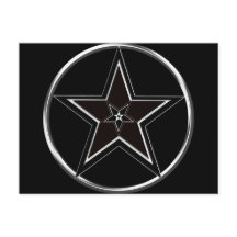 Black & Silver Pentacle with Inverted pentagram