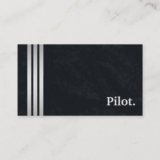 Black & Silver Pilot Professional Business Card (Front)