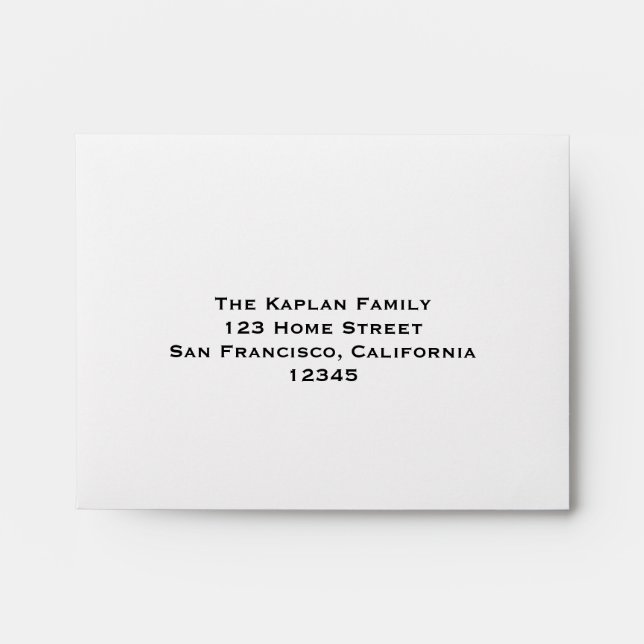 Black Silver RSVP Envelope Wedding Bar Mitzvah (Front)