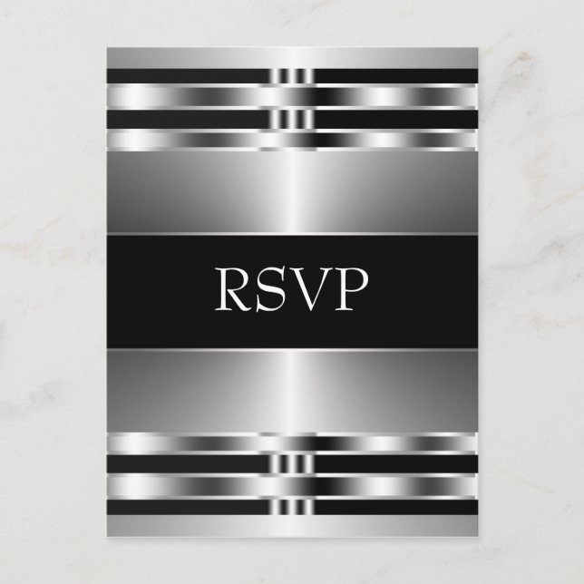 Black Silver RSVP Postcard (Front)