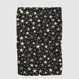 black, silver,shiny, bright, star, colour,  golf towel