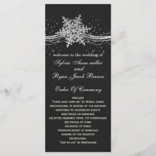 black Silver Snowflakes wedding programs length