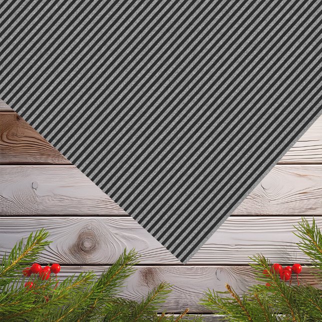 Black Silver Stripe Modern Minimal Boho Holiday Tissue Paper (Black Silver Stripe Modern Minimal Boho Holiday Tissue Paper)
