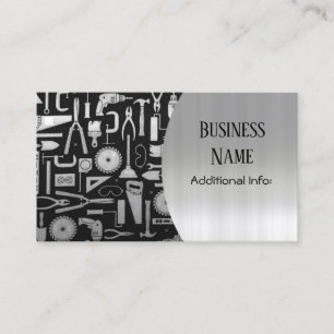 Black & Silver Workshop Tools Business Card