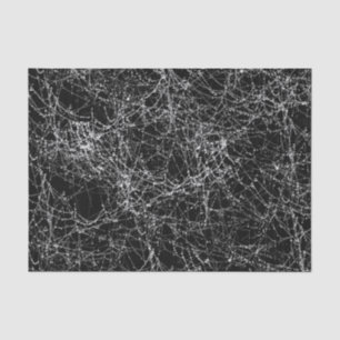 Black & Silvery Spider Webs Chic Halloween Party Tissue Paper
