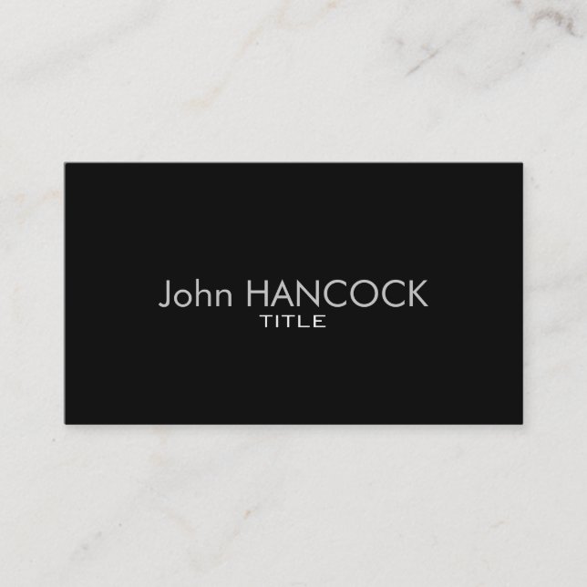Black Simple Business Card (Front)