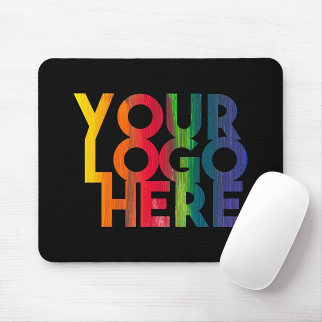 Black Simple Business Logo Mouse Pad (With Mouse)