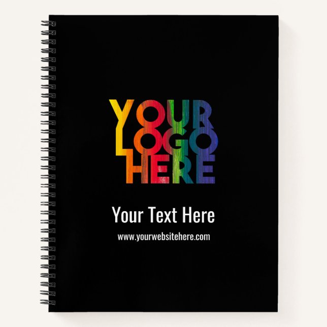 Black Simple Business Logo Notebook (Front)