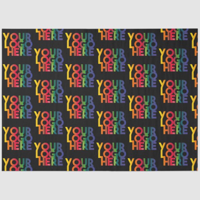 Black Simple Business Logo Tissue Paper (Front)