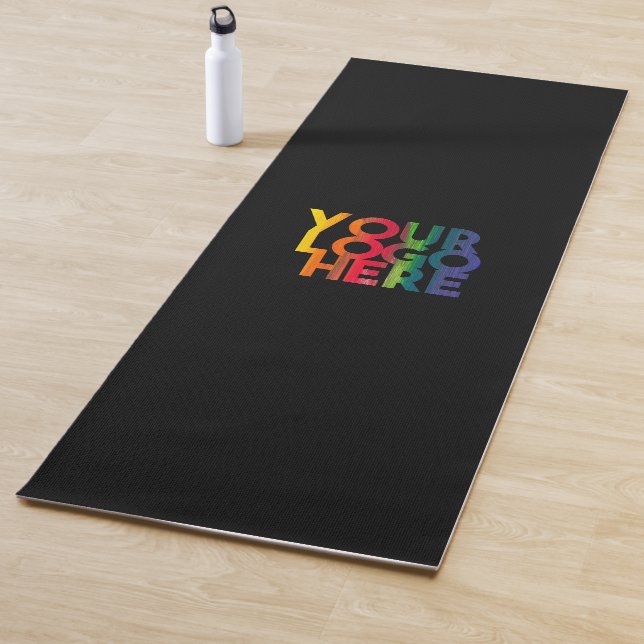 Black Simple Business Logo Yoga Mat (In Situ)