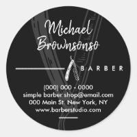 Black Simple Dark Logo Razor Barber