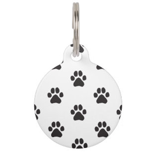 Black Simple Dog Paw Print Paw Prints Forever Pet Tag