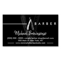 Black Simple Logo Razor Barber