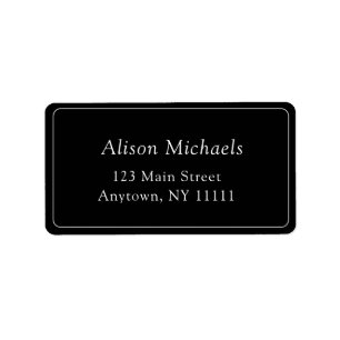Black Simple Minimalist Return Address Label