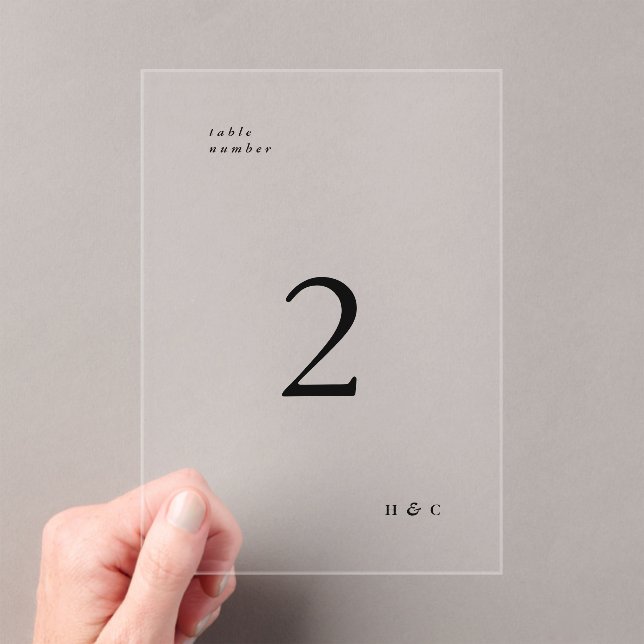 Black Simple Modern Acrylic Arch Table Number (Insitu (Handheld))