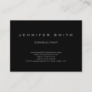 Black Simple Modern Plain Consultant Business Card