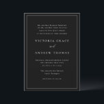 Black Simple Parent's Hosting Formal Wedding Invitation<br><div class="desc">Invite guests to your wedding with this customizable formal wedding invitation. This minimalist wedding invitation features wording where both parents are hosting. This simple wedding invitation features simple typography, modern calligraphy and a simple border. Personalize this invitation by adding your event details. This black and white wedding invitation is perfect...</div>