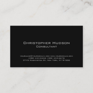 Black Simple Plain Contemporary Business Card
