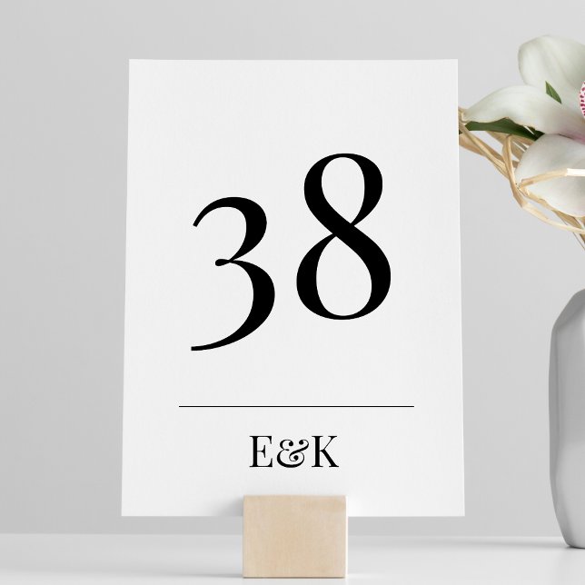 Black Simple Plain Modern Wedding Table Number (Creator Uploaded)