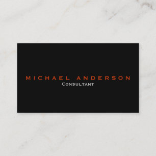 Black Simple Plain Standard Size Business Card