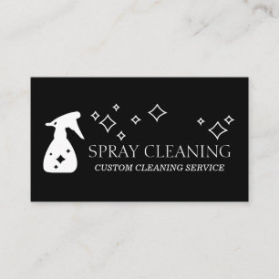 Black Simple Standard Basic Cleaning Spray Bottle Business Card
