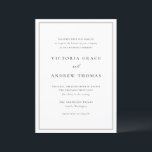 Black Simple Typography Formal Wedding Invitation<br><div class="desc">Invite guests to your wedding with this customizable elegant wedding invitation. It features simple typography,  modern calligraphy and a simple border. Personalize this simple wedding invitation by adding your event details. This taupe wedding invitation is perfect for any wedding season.</div>