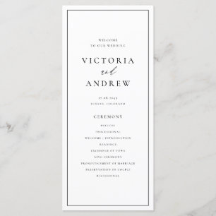 Black Simple Typography Formal Wedding Program