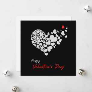 Black Simple Valentine´s Day Holiday Card