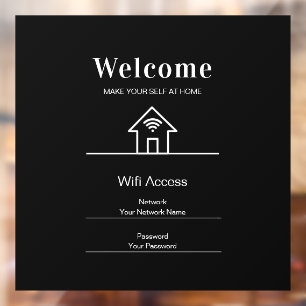 Black Simple Welcome Home Wifi Metal Window Cling