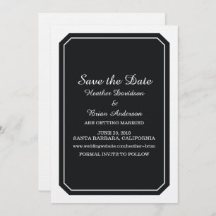 Black Simply Elegant Save the Date Invite