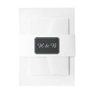 Black Simply Elegant Wedding Belly Bands Invitation Belly Band