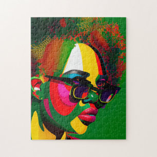 Black Sista Gal Melanin Woman Juneteenth Queen Jigsaw Puzzle