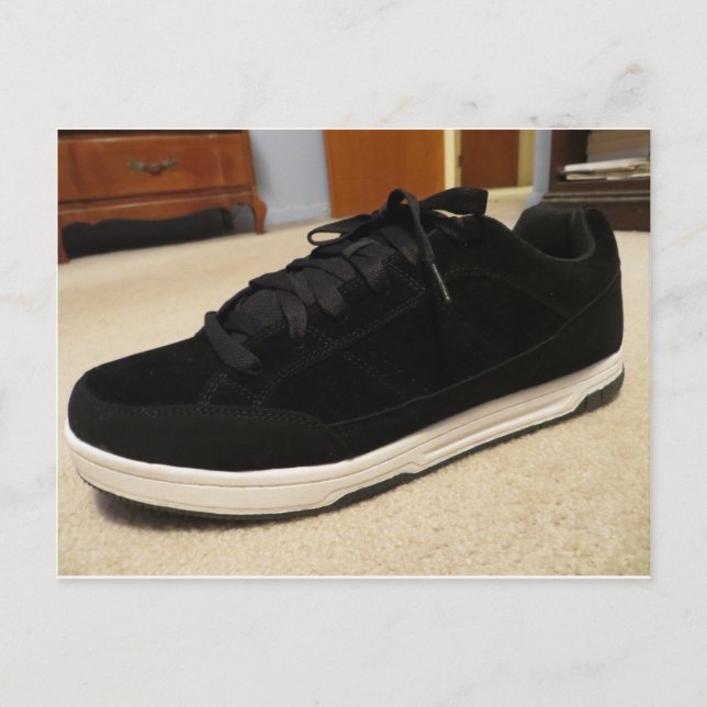 Black Skateboard Shoe Postcard (Front)