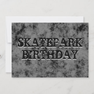 Black Skatepark Teen Boy Birthday Party Invitation