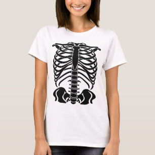 Black Skeleton Rib Cage T-Shirt