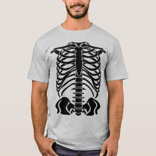 Black Skeleton Rib Cage T-Shirt