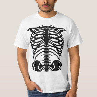 Black Skeleton Rib Cage T-Shirt