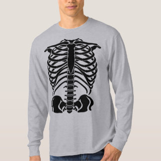 Black Skeleton Rib Cage T-Shirt
