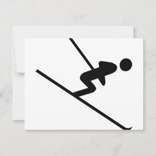 black ski-jumping icon