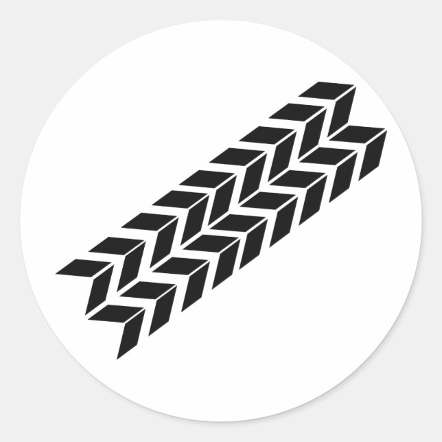 black skidmark icon classic round sticker (Front)
