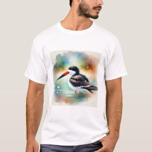 Black Skimmer Bird 200824AREF107 - Watercolor T-Shirt