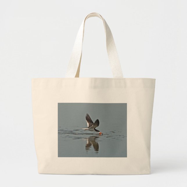 Black Skimmer Photo Large Tote Bag (Front)